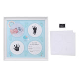 Baby Handprint Footprint Kit for Newborn Boys Girls Wear Resistant Plastic Density Board Baby Print Frame Kit for Display Blue