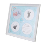 Baby Handprint Footprint Kit for Newborn Boys Girls Wear Resistant Plastic Density Board Baby Print Frame Kit for Display Blue - 45-Degree Angle