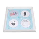 Baby Handprint Footprint Kit for Newborn Boys Girls Wear Resistant Plastic Density Board Baby Print Frame Kit for Display Blue - Low Angle