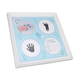 Baby Handprint Footprint Kit for Newborn Boys Girls Wear Resistant Plastic Density Board Baby Print Frame Kit for Display Blue