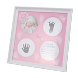 Baby Handprint Footprint Kit for Newborn Boys Girls Wear Resistant Plastic Density Board Baby Print Frame Kit for Display Pink