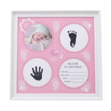 Baby Handprint Footprint Kit for Newborn Boys Girls Wear Resistant Plastic Density Board Baby Print Frame Kit for Display Pink - Low Angle