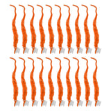 20 Pcs Furry Worm Soft Touch Plush Material Cute Style DIY Compact Portable Fuzzy Worms for Party Orange