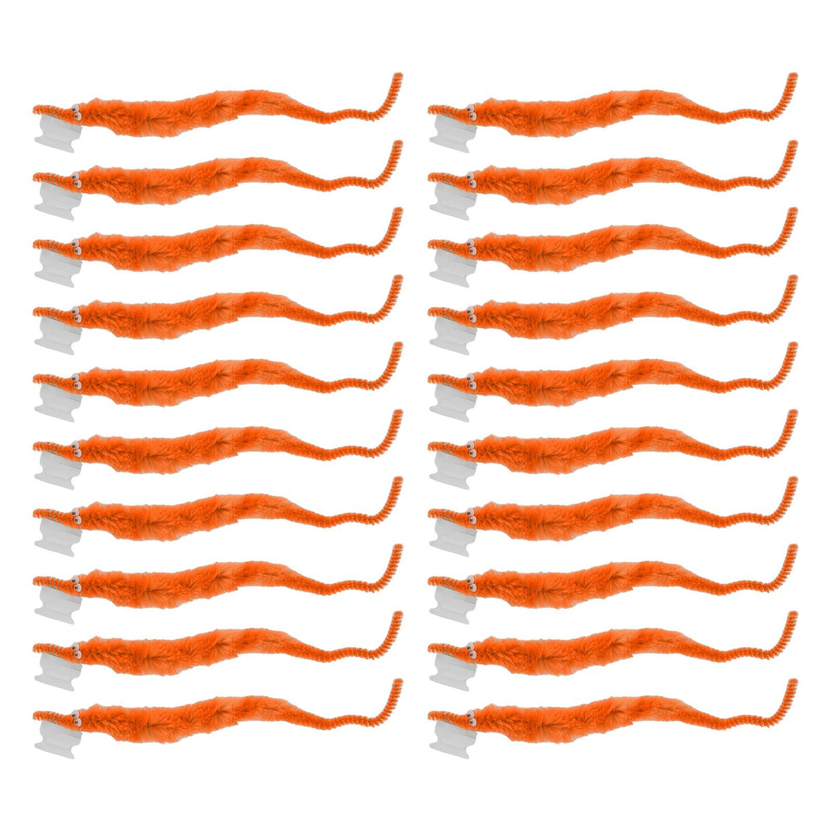 20 Pcs Furry Worm Soft Touch Plush Material Cute Style DIY Compact Portable Fuzzy Worms for Party Orange