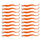20 Pcs Furry Worm Soft Touch Plush Material Cute Style DIY Compact Portable Fuzzy Worms for Party Orange - Front View