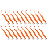 20 Pcs Furry Worm Soft Touch Plush Material Cute Style DIY Compact Portable Fuzzy Worms for Party Orange - Top-Down View