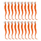 20 Pcs Furry Worm Soft Touch Plush Material Cute Style DIY Compact Portable Fuzzy Worms for Party Orange