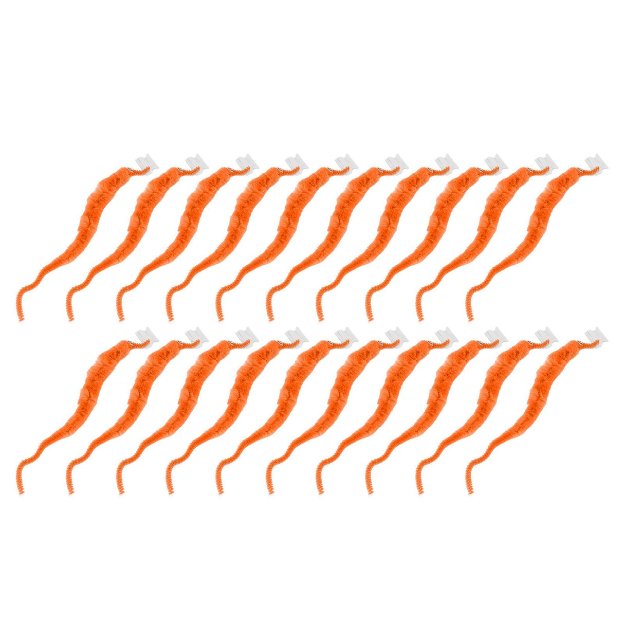 20 Pcs Furry Worm Soft Touch Plush Material Cute Style DIY Compact Portable Fuzzy Worms for Party Orange