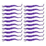 20 Pcs Furry Worm Soft Touch Plush Material Cute Style DIY Compact Portable Fuzzy Worms for Party Purple - Front View