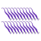 20 Pcs Furry Worm Soft Touch Plush Material Cute Style DIY Compact Portable Fuzzy Worms for Party Purple - Rear View