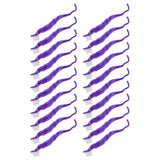 20 Pcs Furry Worm Soft Touch Plush Material Cute Style DIY Compact Portable Fuzzy Worms for Party Purple