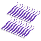 20 Pcs Furry Worm Soft Touch Plush Material Cute Style DIY Compact Portable Fuzzy Worms for Party Purple