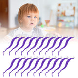 20 Pcs Furry Worm Soft Touch Plush Material Cute Style DIY Compact Portable Fuzzy Worms for Party Purple