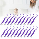 20 Pcs Furry Worm Soft Touch Plush Material Cute Style DIY Compact Portable Fuzzy Worms for Party Purple