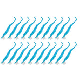 20 Pcs Furry Worm Soft Touch Plush Material Cute Style DIY Compact Portable Fuzzy Worms for Party Light Blue - Side View