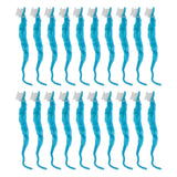 20 Pcs Furry Worm Soft Touch Plush Material Cute Style DIY Compact Portable Fuzzy Worms for Party Light Blue