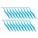 20 Pcs Furry Worm Soft Touch Plush Material Cute Style DIY Compact Portable Fuzzy Worms for Party Light Blue - Rear View