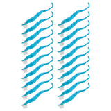 20 Pcs Furry Worm Soft Touch Plush Material Cute Style DIY Compact Portable Fuzzy Worms for Party Light Blue - Close-Up Angle