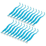 20 Pcs Furry Worm Soft Touch Plush Material Cute Style DIY Compact Portable Fuzzy Worms for Party Light Blue
