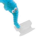 20 Pcs Furry Worm Soft Touch Plush Material Cute Style DIY Compact Portable Fuzzy Worms for Party Light Blue - Extra Image