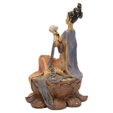 Resin Ancient Beauty Statue Chinese Style Classical Beautiful Women Figurine for Home Office Hotel Lotus - Low Angle
