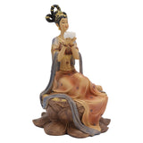 Resin Ancient Beauty Statue Chinese Style Classical Beautiful Women Figurine for Home Office Hotel Lotus - Extra Image