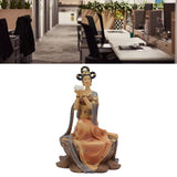 Resin Ancient Beauty Statue Chinese Style Classical Beautiful Women Figurine for Home Office Hotel Lotus