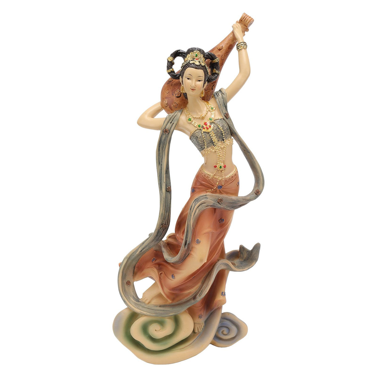 Resin Ancient Beauty Statue Chinese Style Classical Beautiful Women Figurine for Home Office Hotel Pipa