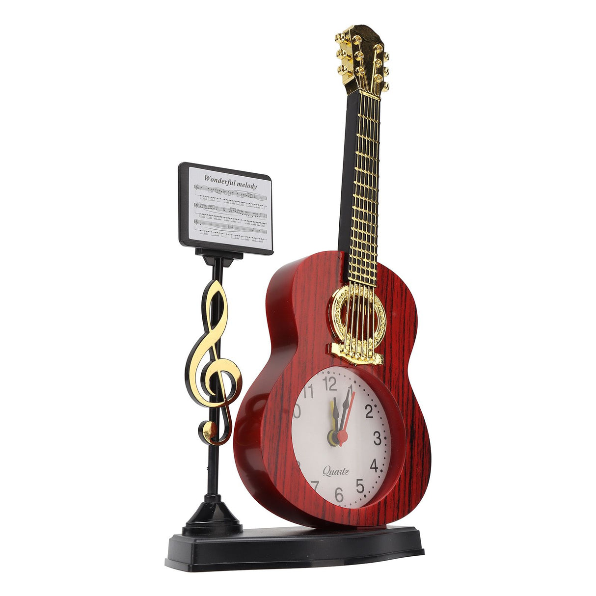Violin Alarm Clock Unique Appearance Innovative Alarm Clock for Home Living Room Desktop Decoration Gifts 2166B(height 24.2CM)