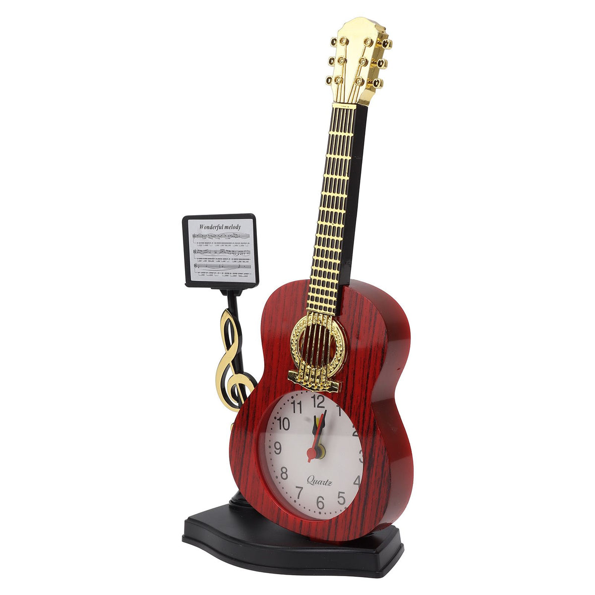 Violin Alarm Clock Unique Appearance Innovative Alarm Clock for Home Living Room Desktop Decoration Gifts 2166B(height 24.2CM)