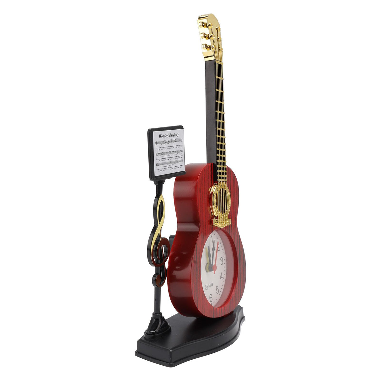 Violin Alarm Clock Unique Appearance Innovative Alarm Clock for Home Living Room Desktop Decoration Gifts 2166B(height 24.2CM)