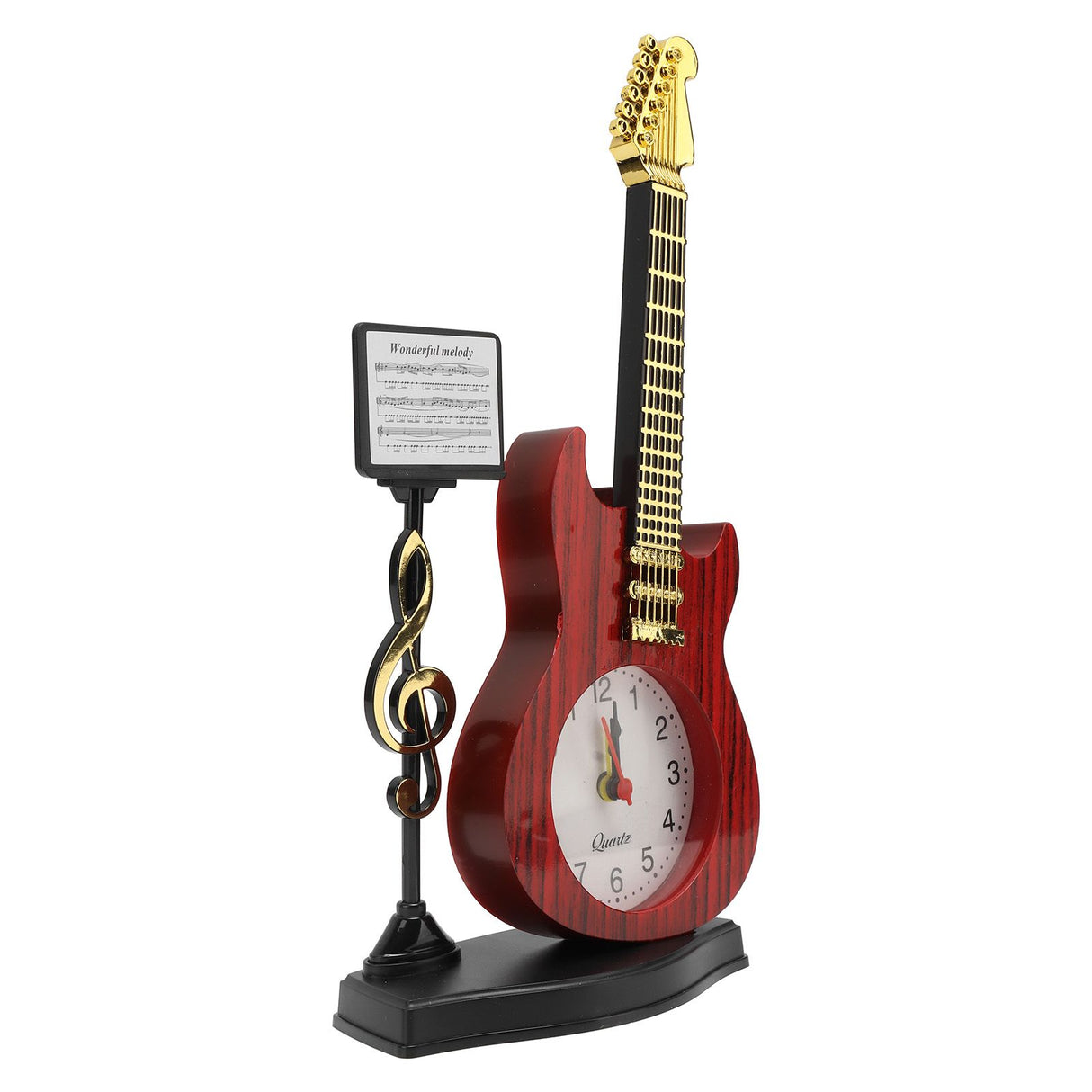 Violin Alarm Clock Unique Appearance Innovative Alarm Clock for Home Living Room Desktop Decoration Gifts 2167B(height 24CM)