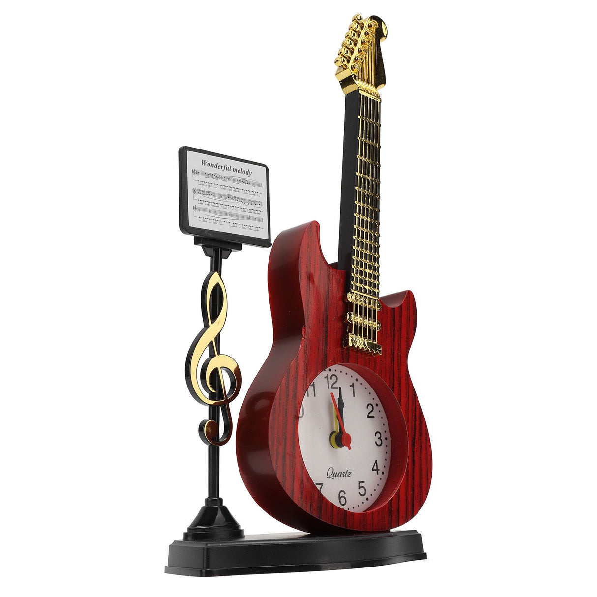 Violin Alarm Clock Unique Appearance Innovative Alarm Clock for Home Living Room Desktop Decoration Gifts 2167B(height 24CM)