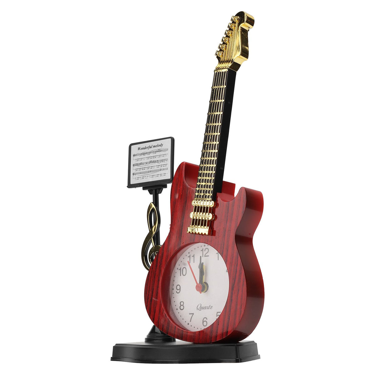 Violin Alarm Clock Unique Appearance Innovative Alarm Clock for Home Living Room Desktop Decoration Gifts 2167B(height 24CM)