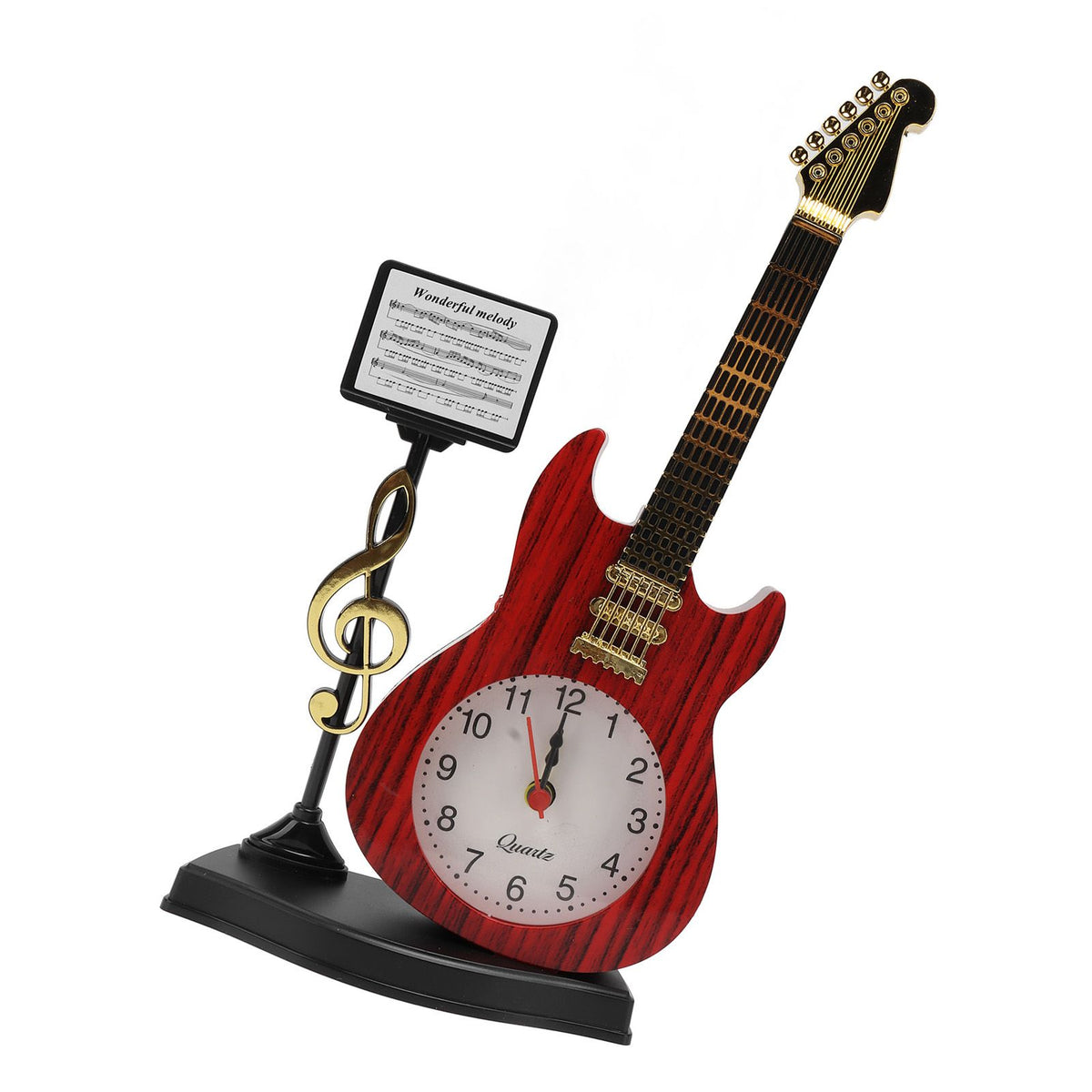 Violin Alarm Clock Unique Appearance Innovative Alarm Clock for Home Living Room Desktop Decoration Gifts 2167B(height 24CM)