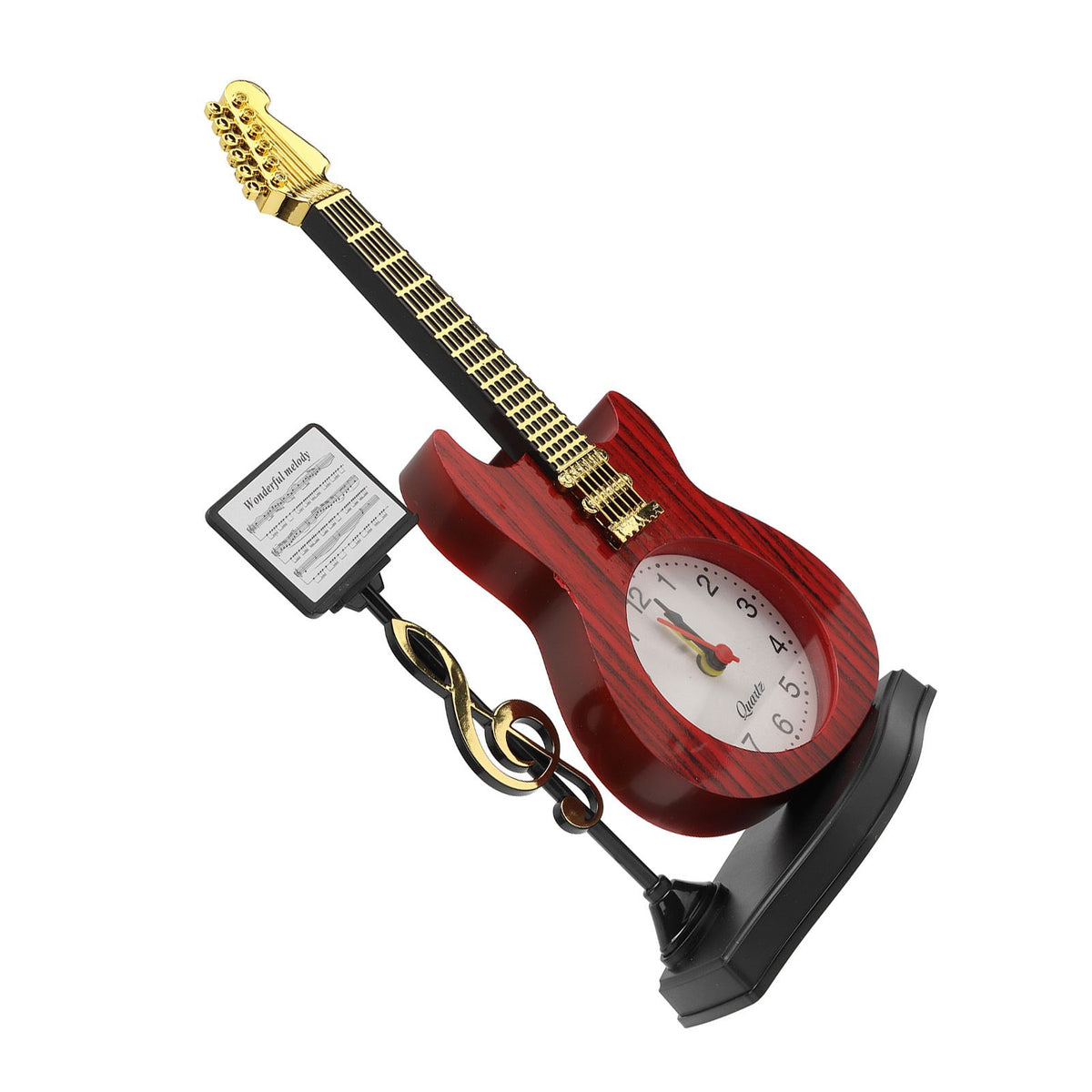 Violin Alarm Clock Unique Appearance Innovative Alarm Clock for Home Living Room Desktop Decoration Gifts 2167B(height 24CM)