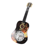 Wall Clock Silent Simulation Ukulele Shaped Decorative Alarm Clock for Bedroom Student Dormitory Office Ukulele 5681CC (46x17x4.5cm / 18.1x6.7x1.8in) - Low Angle