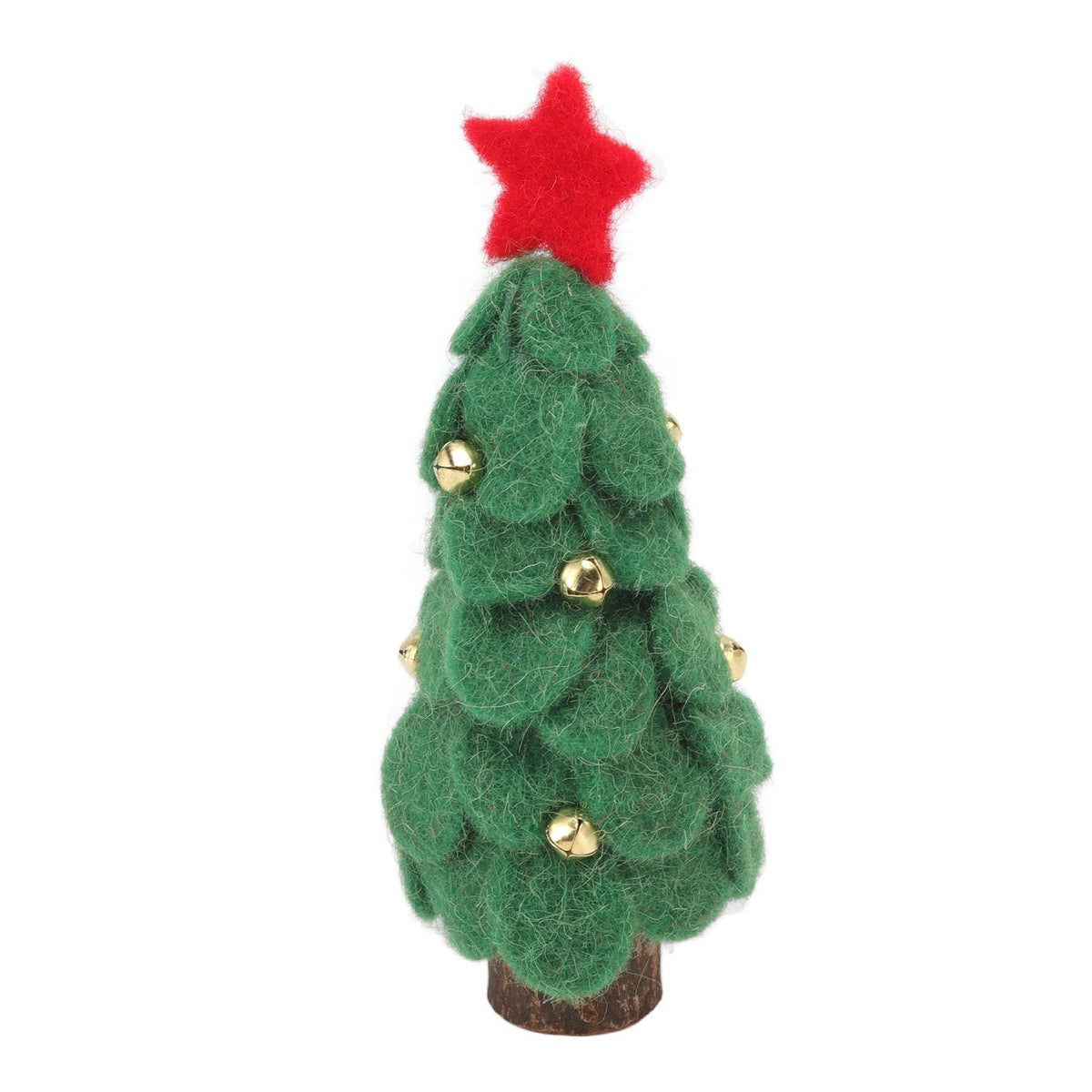 Wool Felt Christmas Tree Wood Small Christmas Tree Decorations for Home Display Window Green