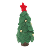 Wool Felt Christmas Tree Wood Small Christmas Tree Decorations for Home Display Window Green - 45-Degree Angle