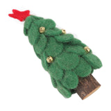 Wool Felt Christmas Tree Wood Small Christmas Tree Decorations for Home Display Window Green