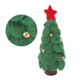 Wool Felt Christmas Tree Wood Small Christmas Tree Decorations for Home Display Window Green