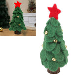 Wool Felt Christmas Tree Wood Small Christmas Tree Decorations for Home Display Window Green