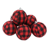 6Pcs 70mm 2.76 Inch Christmas Ornaments Balls Christmas Tree Decoration Balls New Year's Decor Red and Black Check