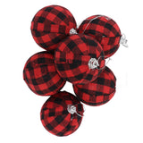 6Pcs 70mm 2.76 Inch Christmas Ornaments Balls Christmas Tree Decoration Balls New Year's Decor Red and Black Check - Extra Image