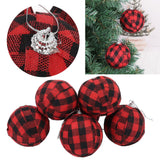 6Pcs 70mm 2.76 Inch Christmas Ornaments Balls Christmas Tree Decoration Balls New Year's Decor Red and Black Check - Extra Image