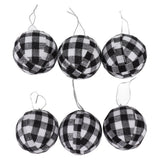6Pcs 70mm 2.76 Inch Christmas Ornaments Balls Christmas Tree Decoration Balls New Year's Decor Black and White Check