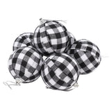 6Pcs 70mm 2.76 Inch Christmas Ornaments Balls Christmas Tree Decoration Balls New Year's Decor Black and White Check - Side View