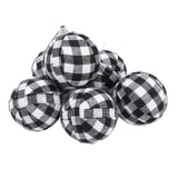 6Pcs 70mm 2.76 Inch Christmas Ornaments Balls Christmas Tree Decoration Balls New Year's Decor Black and White Check
