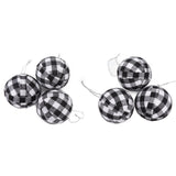 6Pcs 70mm 2.76 Inch Christmas Ornaments Balls Christmas Tree Decoration Balls New Year's Decor Black and White Check