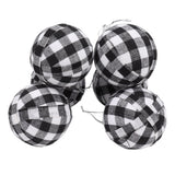 6Pcs 70mm 2.76 Inch Christmas Ornaments Balls Christmas Tree Decoration Balls New Year's Decor Black and White Check - Close-Up Angle